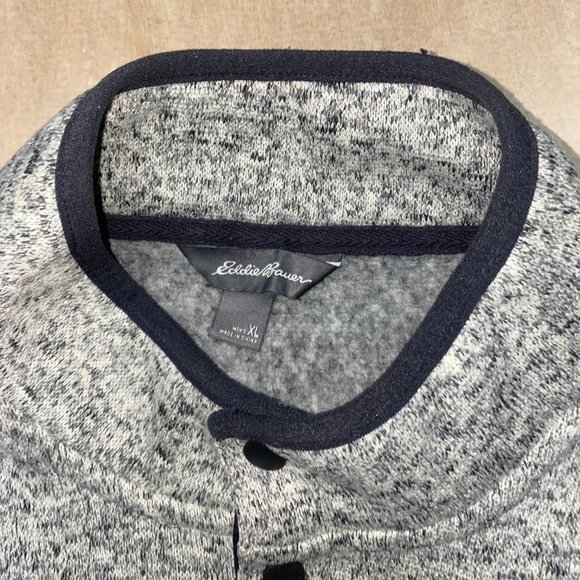 Eddie Bauer Men's XL Long Sleeve Pullover Snap Button Sweatshirt Gray - Picture 4 of 4